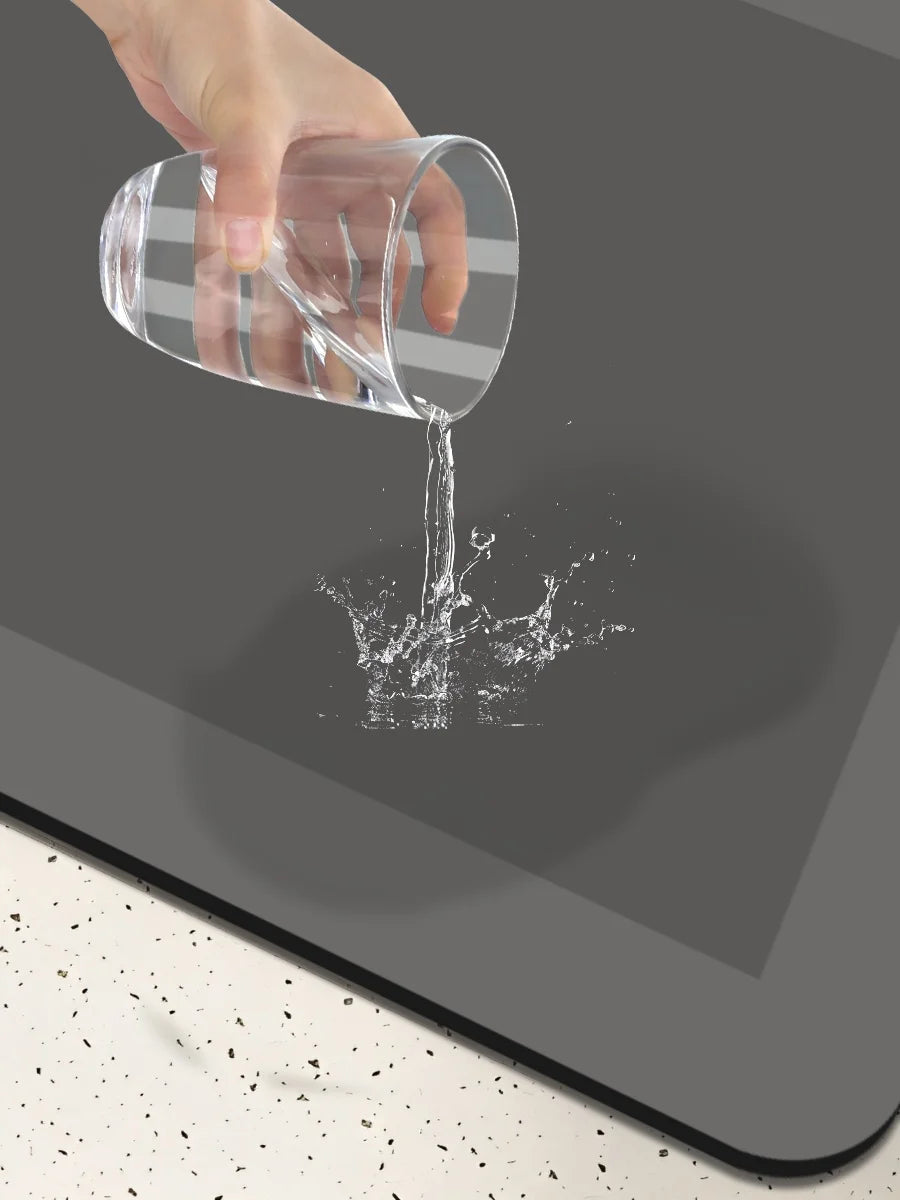Badezimmerdiatomeenerde-Badmatte, super saugfähig, rutschfest, schnell trocknend, weiche Bodenmatte für Badezimmer, Dusche, Wäsche, Schlafzimmer, Küche, Wohnmobil