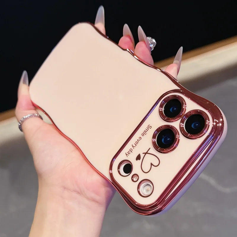 Side Love Elektrobeschichtetes Case für iPhone 17 Pro Max, 17 Air, 16, 15, 14 Plus, 13, 12, 11 Pro Max, 17Pro Max Cover, stoßfestes Bumper-Linsen-Case