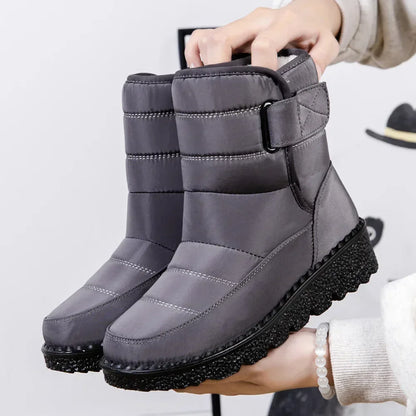 Wasserdichte Winterstiefel für Damen 2025 Neue Kunstfell-Langplüsch-Schneestiefel Damen Plateau-Schuhe Warme Baumwollstiefeletten für Paare