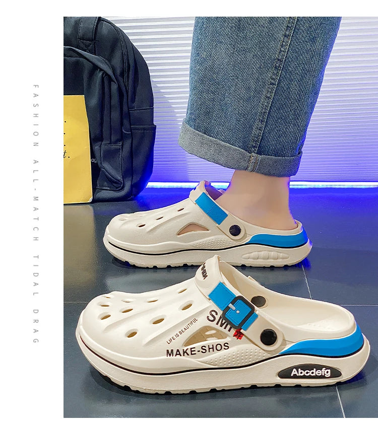 Sandalen Herren Strandpantoffeln Dicke Sohle Rutschfeste Sandalen Wasserschuhe für Damen Klassische Mules Sneaker Sandale Outdoor
