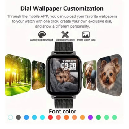 LAXASFIT 2025 Neue Herren Smartwatch Damen Geschenk Voller Touchscreen Sport Fitness Uhr Bluetooth-Anruf Smartwatch
