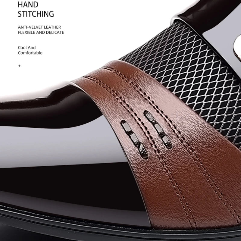 Edle Kunstleder Oxford Schuhe Herren Luxus Lack Hochzeitsschuhe Spitz zulaufende Business Schuhe für Herren Klassische Lederschuhe Große Größen 38-48