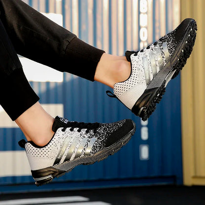 Neue Herren- und Damen-Sportschuhe mit fliegendem Mesh-Obermaterial für Frühling und Sommer, atmungsaktiv, bis EU Grösse 45.5