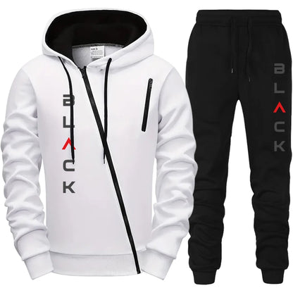 2025 Heißer Verkauf Herren Trainingsanzug Hoodie Sweatpants Schwarzer Buchstabenprint Reißverschlussjacke Jogginghose Herbst Winter Freizeitmode Outfit