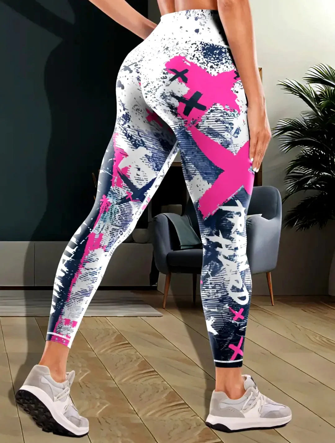 Fashion Street coole Sportleggings für Frauen Hip-Hop-Stil Hoch taillierte elastische Hose Tägliches Laufen Tanzen Bequeme Yoga-Hose