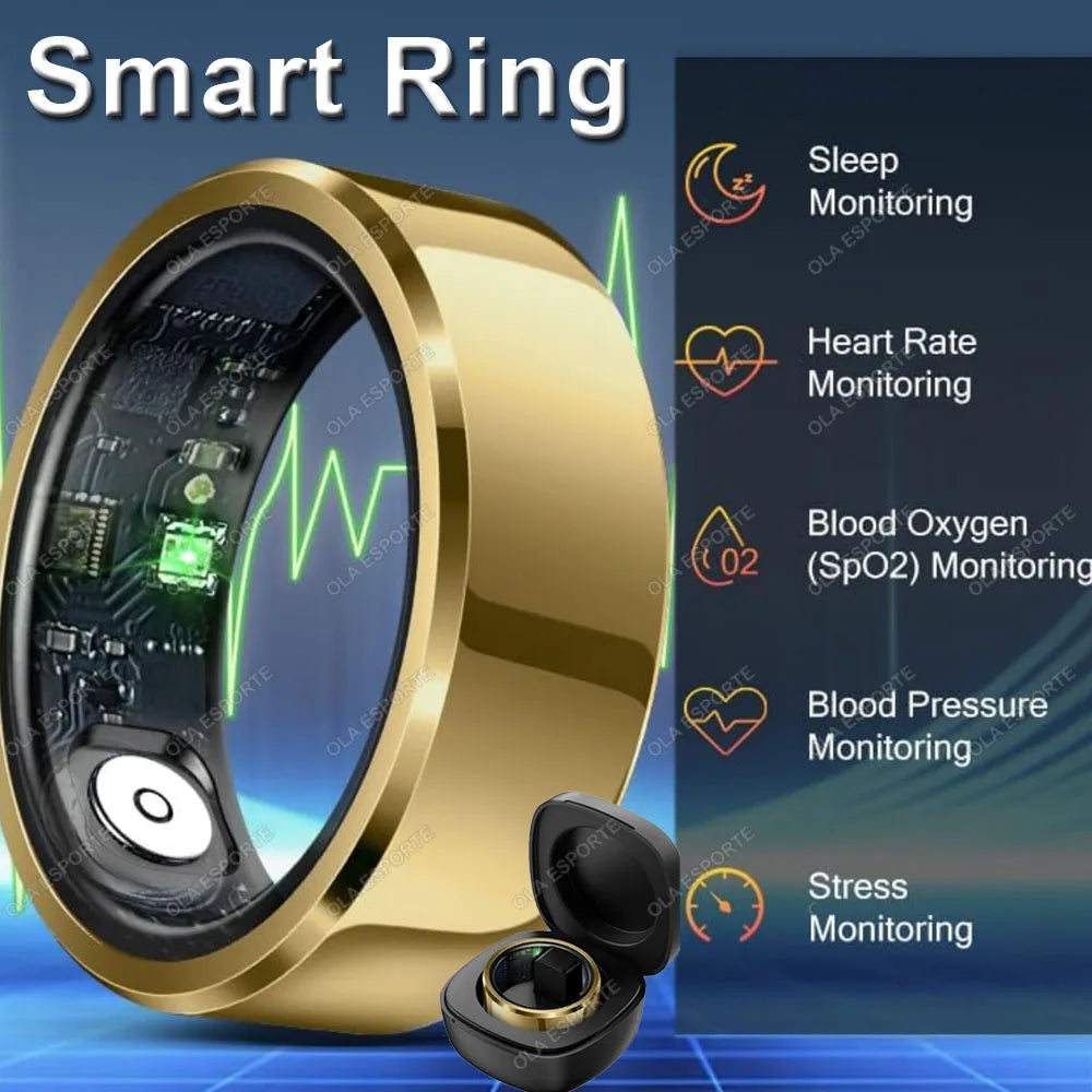 2025 Smart Ring Blutdruck Herzfrequenz Schlafüberwachung Smartring IP68 & 5ATM Wasserdicht Mehrsport-Modus Smartring für Männer und Frauen