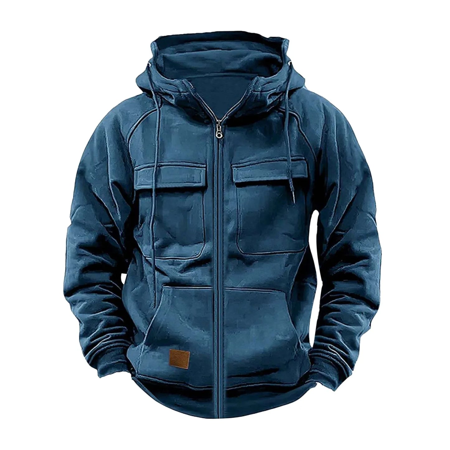 Neue Herbst-Winter Herren Kapuzen-Sweatshirts Jacken mit Kapuze, einfarbig, mit mehreren Taschen, Herren Reißverschluss-Sweatshirts, Sport Outdoor Freizeit Hoodie Mantel