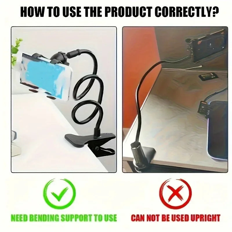 Universelle Langarm-Halterung für faule Personen, Handy-Klemme, Bett- und Schreibtischhalterung für iPhone, Xiaomi, Huawei, Samsung Handys