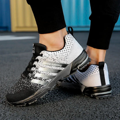 Neue Herren- und Damen-Sportschuhe mit fliegendem Mesh-Obermaterial für Frühling und Sommer, atmungsaktiv, bis EU Grösse 45.5