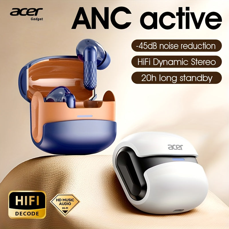 [Acer] 2025 neues Modell TWS kabelloses Headset mit kräftigem Bass Stereo + Sprachgeräuschunterdrückung Ultra-langer Akkulaufzeit  HIFI-Audio