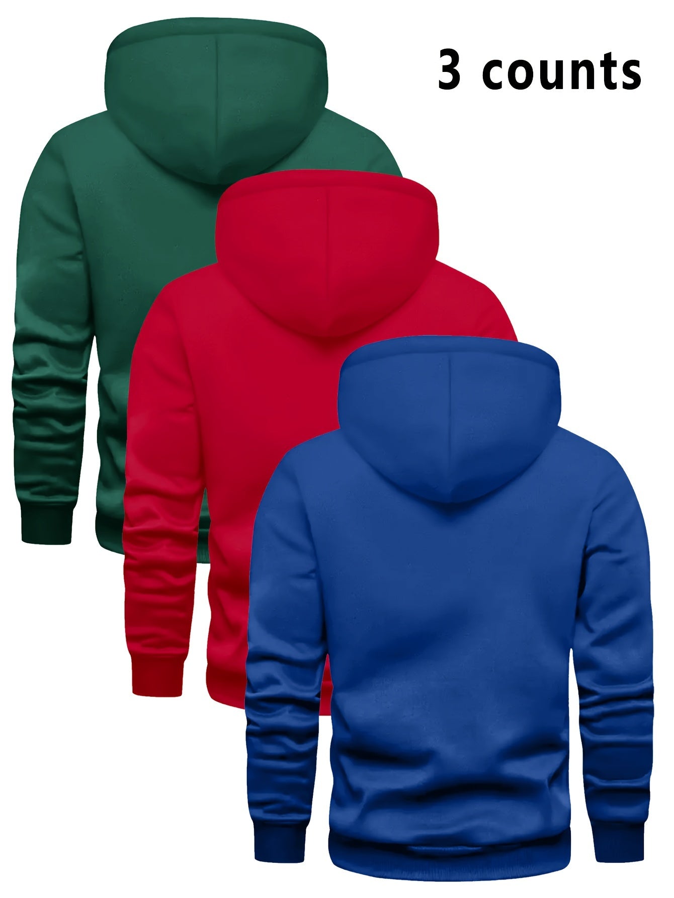 3er-Set Herren-Casual-Hoodies mit Fleece, stilvoll und vielseitig.