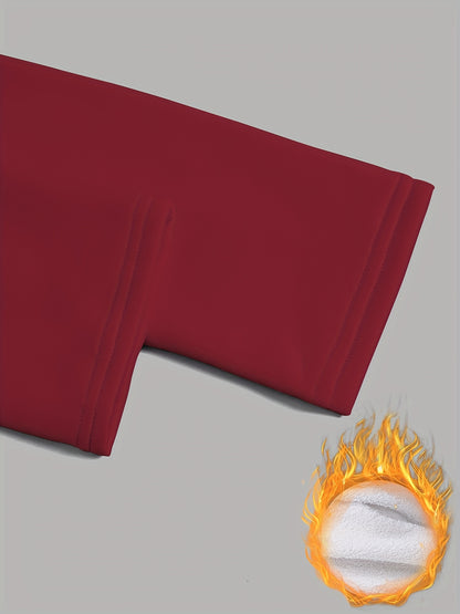 Damen Thermo-Leggings mit dickem Fleece-Futter und hohem Bund – Winterwärme, dehnbarer Skinny-Fit, einfarbig, lange Länge, perfekt für Freizeit- oder Outdoor-Aktivitäten