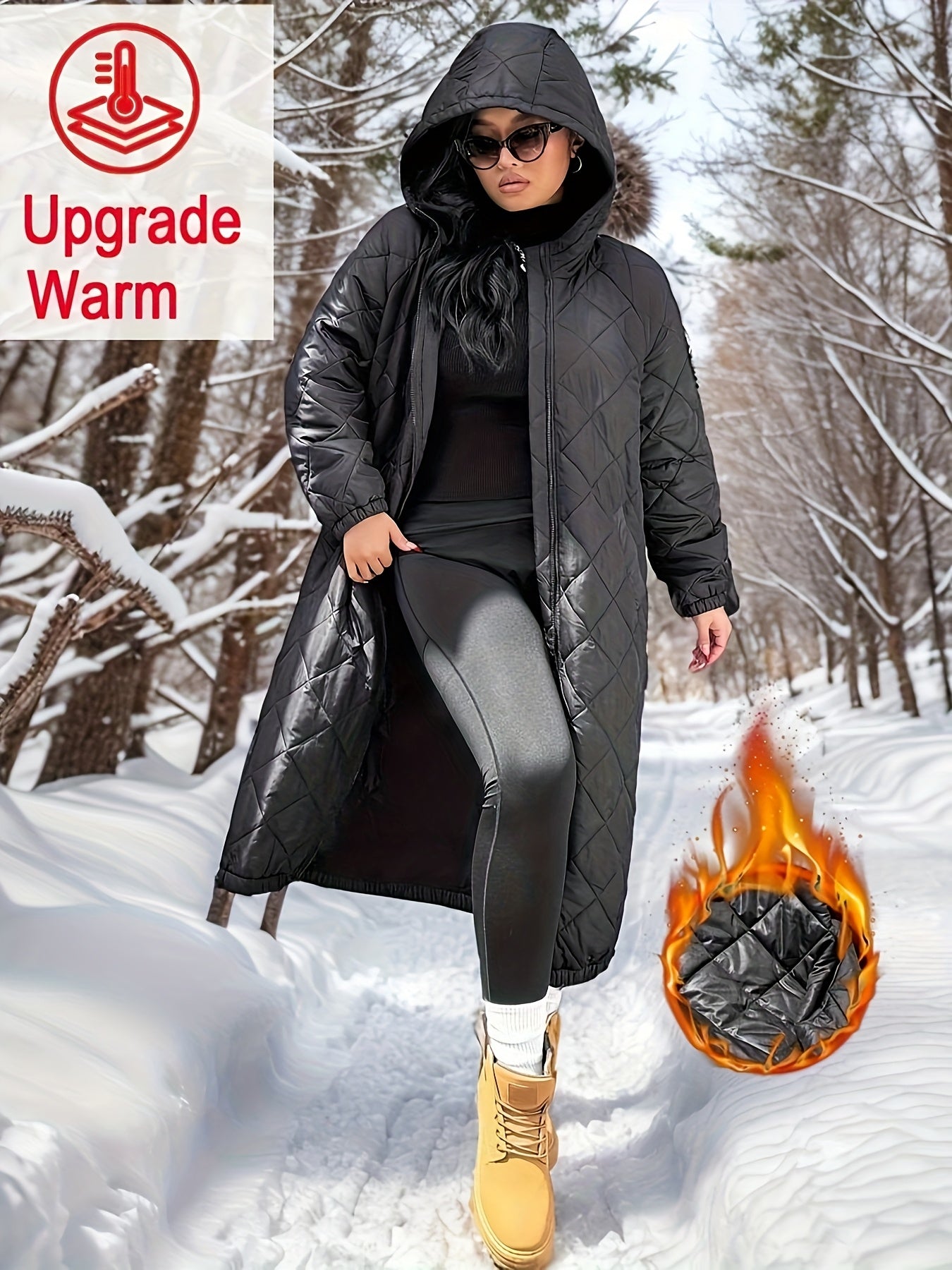 Damen Kapuzen-Mantel , Grosse Grössen  , ideal für Herbst und Winter