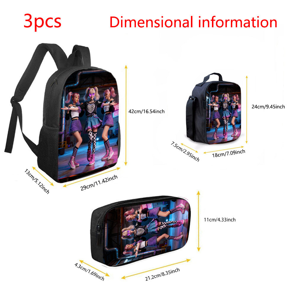 K-Pop Themen-Rucksack-Set mit Umhängetasche & Federmäppchen , koreanisches Popkultur-Design Sport, Reisen