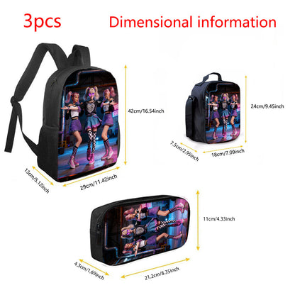 K-Pop Themen-Rucksack-Set mit Umhängetasche & Federmäppchen , koreanisches Popkultur-Design Sport, Reisen