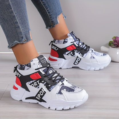 [Sneakers] Farbverlauf Damen Laufschuhe | Leicht, für alle Jahreszeiten, zufälliger Druck, Obermaterial aus Stoff und synthetischem Kunstleder, - Marke Bolad