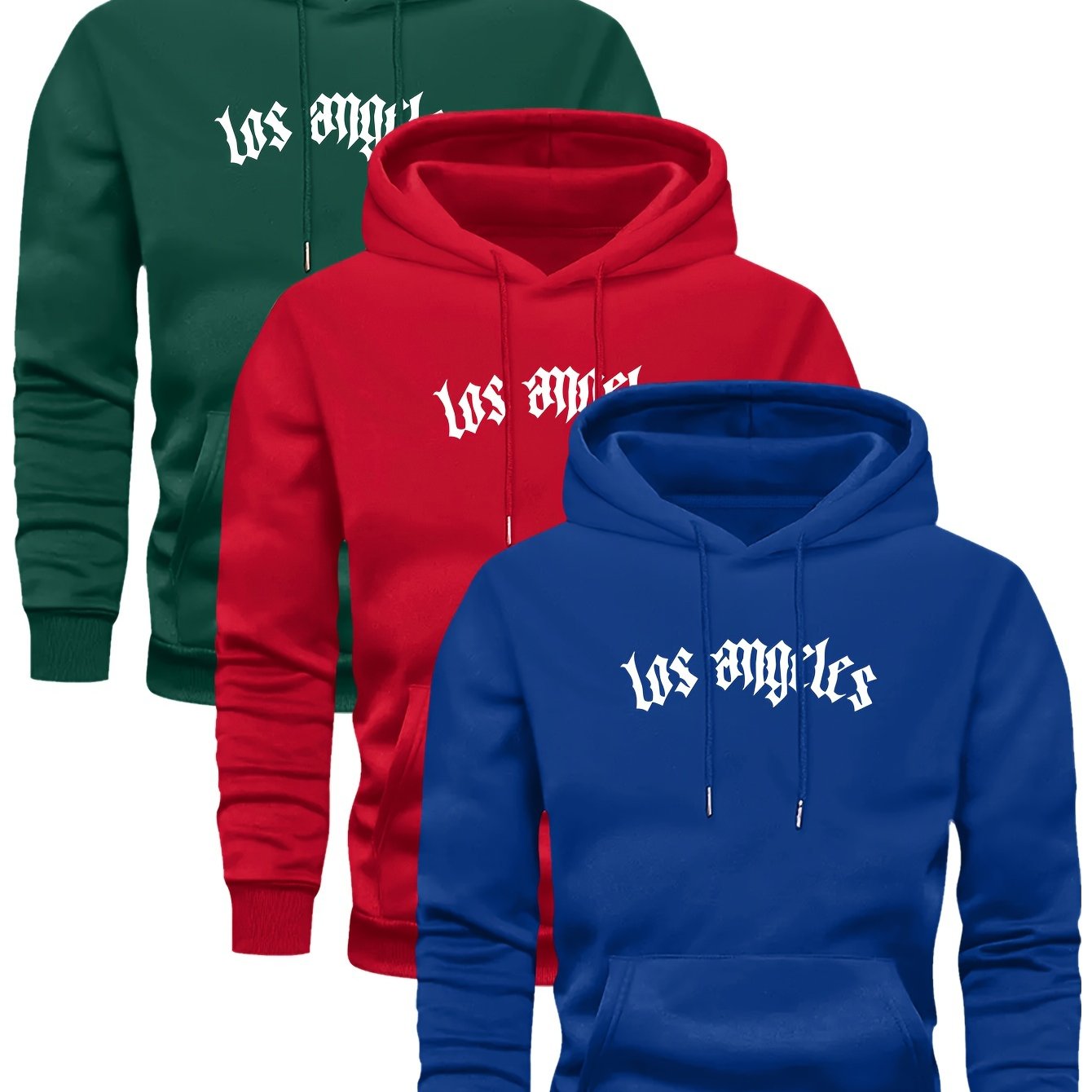 3er-Set Herren-Casual-Hoodies mit Fleece, stilvoll und vielseitig.