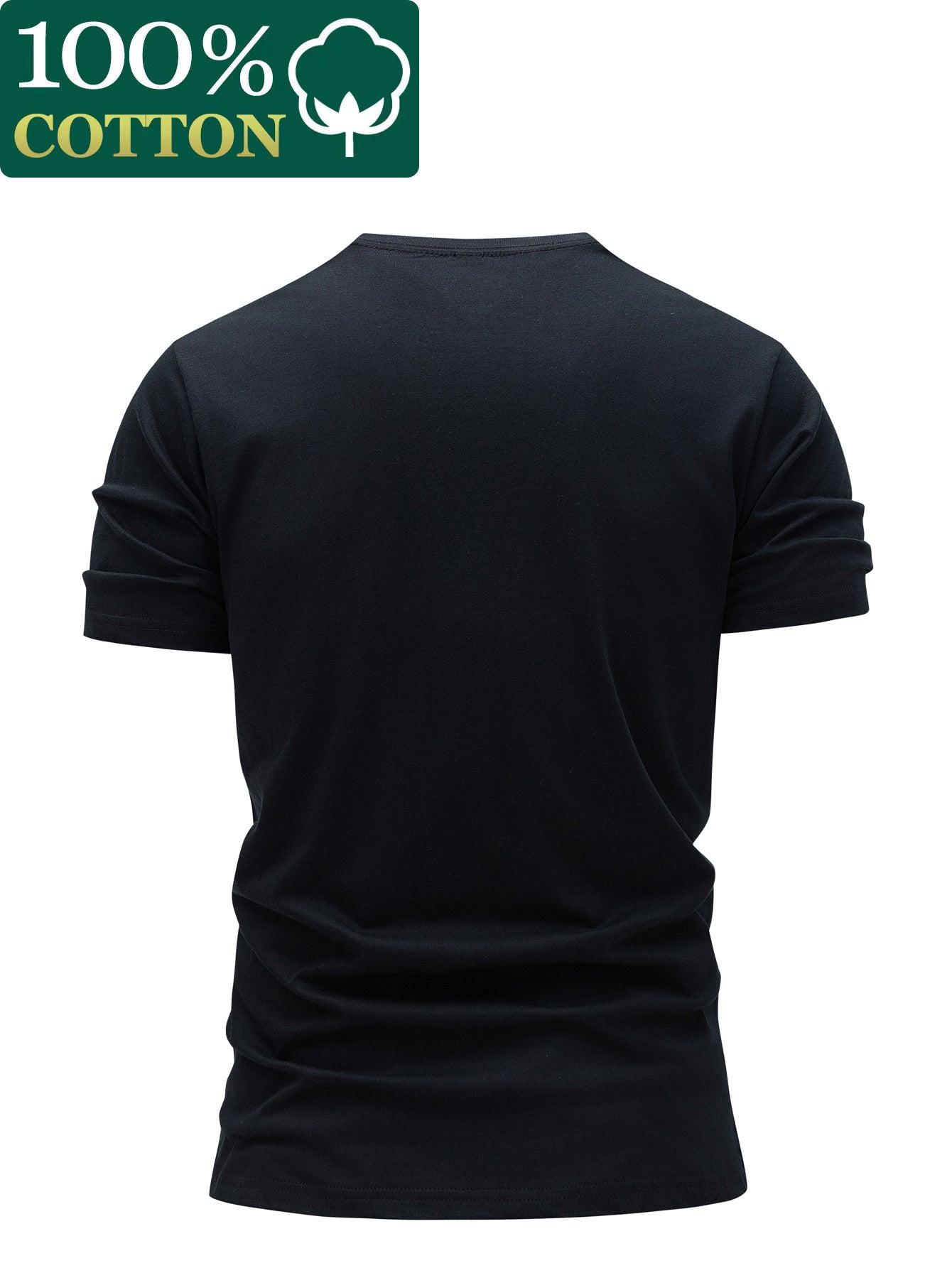 3 Stück - 100% Baumwolle T-Shirt mit Abenteuer-Stil Kompassdruck, lässiges Rundhals-Design, sommerliches trendiges Herrenoberteil