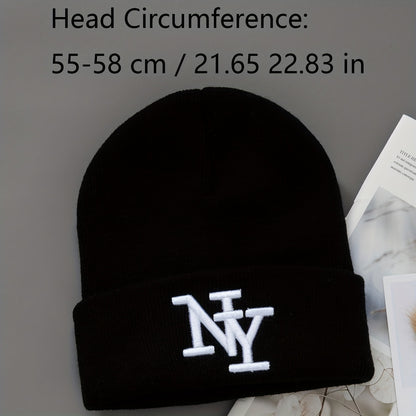 2er-Pack Unisex Wintermützen, einfarbig gestrickte Polyester-Outdoor, handwaschbar, modisch für den täglichen Gebrauch für Männer und Frauen