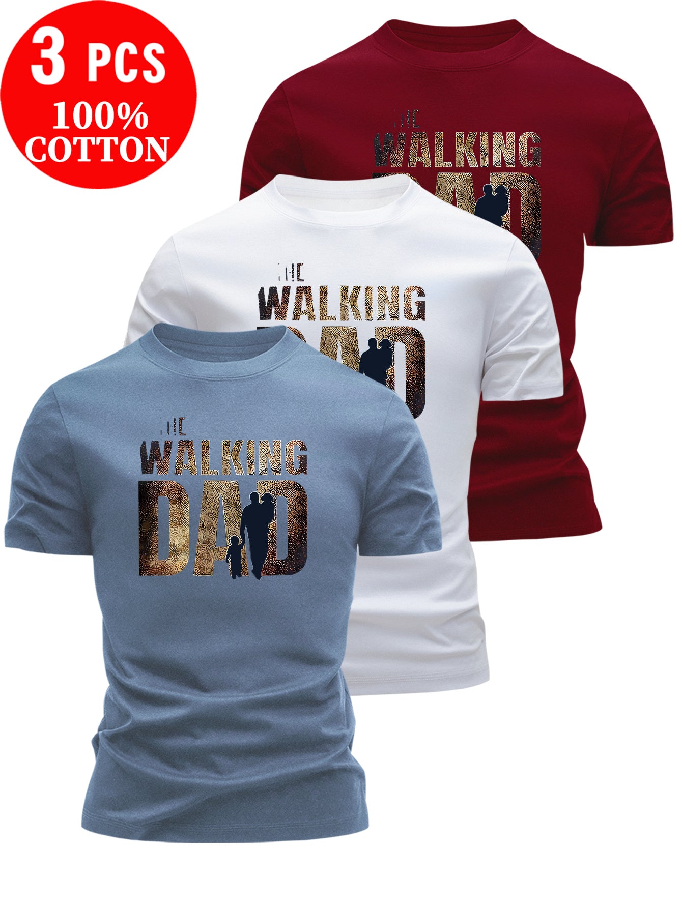 3er-Set Herren T-Shirts aus 100% Baumwolle
