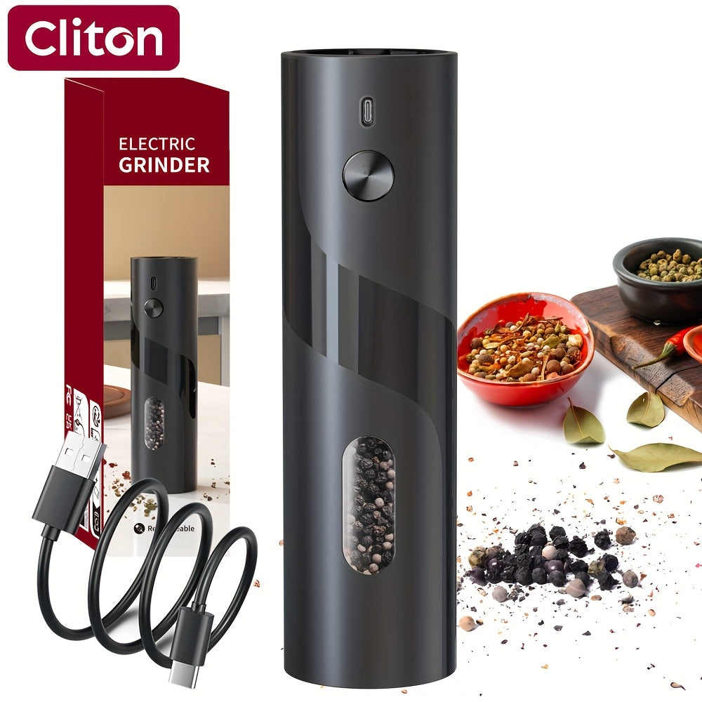 1 oder 2-teilige - Elektonische Salz/Pfeffermühle ,Edelstahl , USB-aufladbar (2er Set mit Aufladestation) , Licht