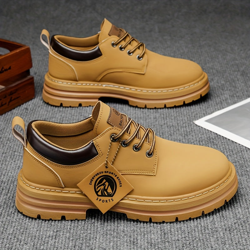 Herren Klassische Gelbe Oxfords  ,strapazierfähiger PVC-Sohle