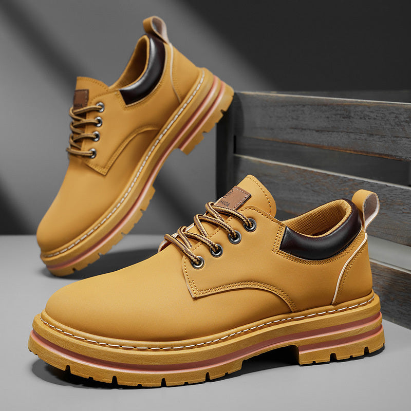 Herren Klassische Low-Top Oxfords - Schnürung mit Rundspitze, rutschfeste PVC-Sohle, leichtes Obermaterial & gepolsterte Innensohle für Business Casual, Outdoor, Fitnessstudio - Vielseitig für alle Jahreszeiten (Einfarbig)