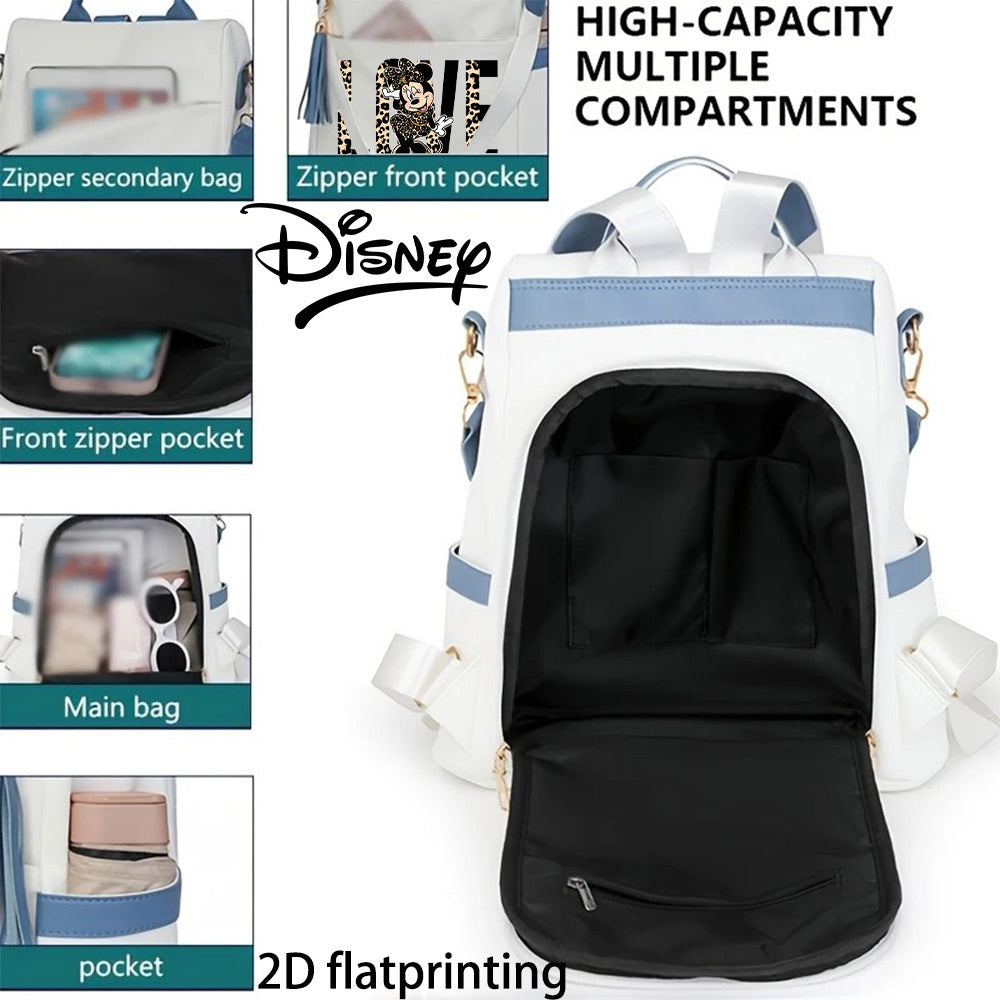 Autorisierter 1 Stück DISNEY Neue Minnie Mouse Modischer Leichter Anti-Diebstahl Rucksack, Damen-Duffelbag, mit Quasten, Verstellbarem Schultergurt