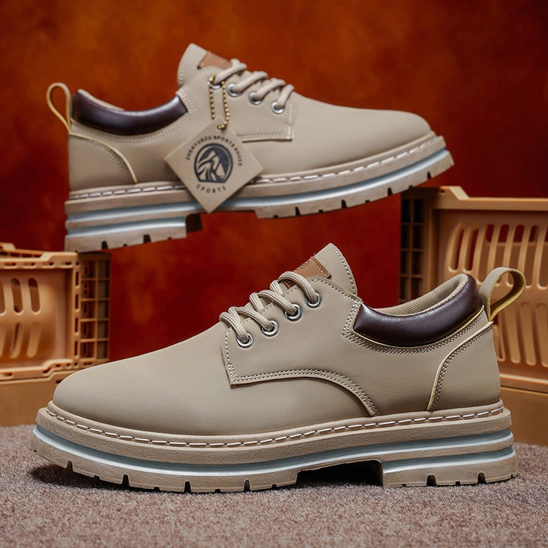 Herren Klassische Low-Top Oxfords - Schnürung mit Rundspitze, rutschfeste PVC-Sohle, leichtes Obermaterial & gepolsterte Innensohle für Business Casual, Outdoor, Fitnessstudio - Vielseitig für alle Jahreszeiten (Einfarbig)