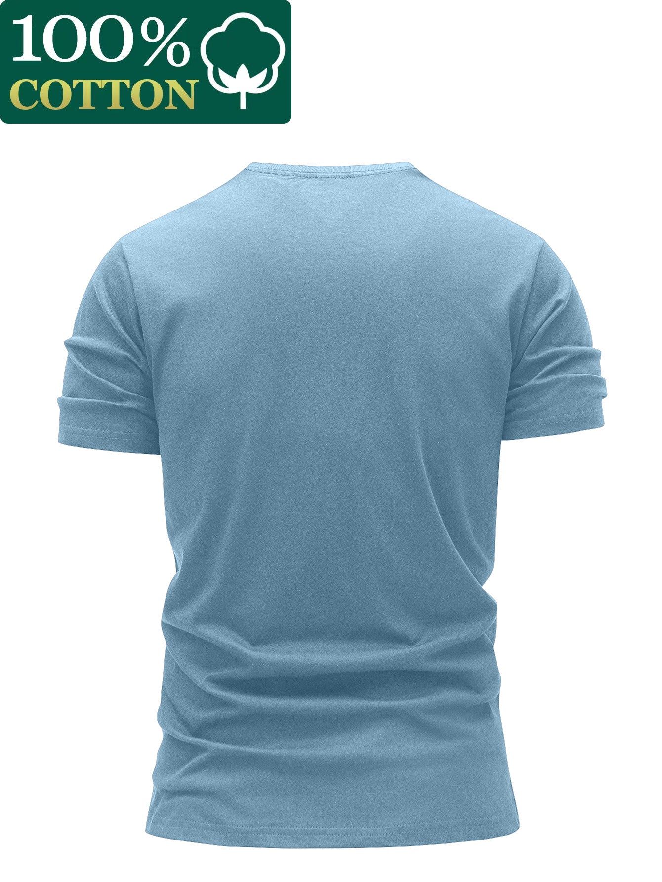 3 Stück - 100% Baumwolle T-Shirt mit Abenteuer-Stil Kompassdruck, lässiges Rundhals-Design, sommerliches trendiges Herrenoberteil