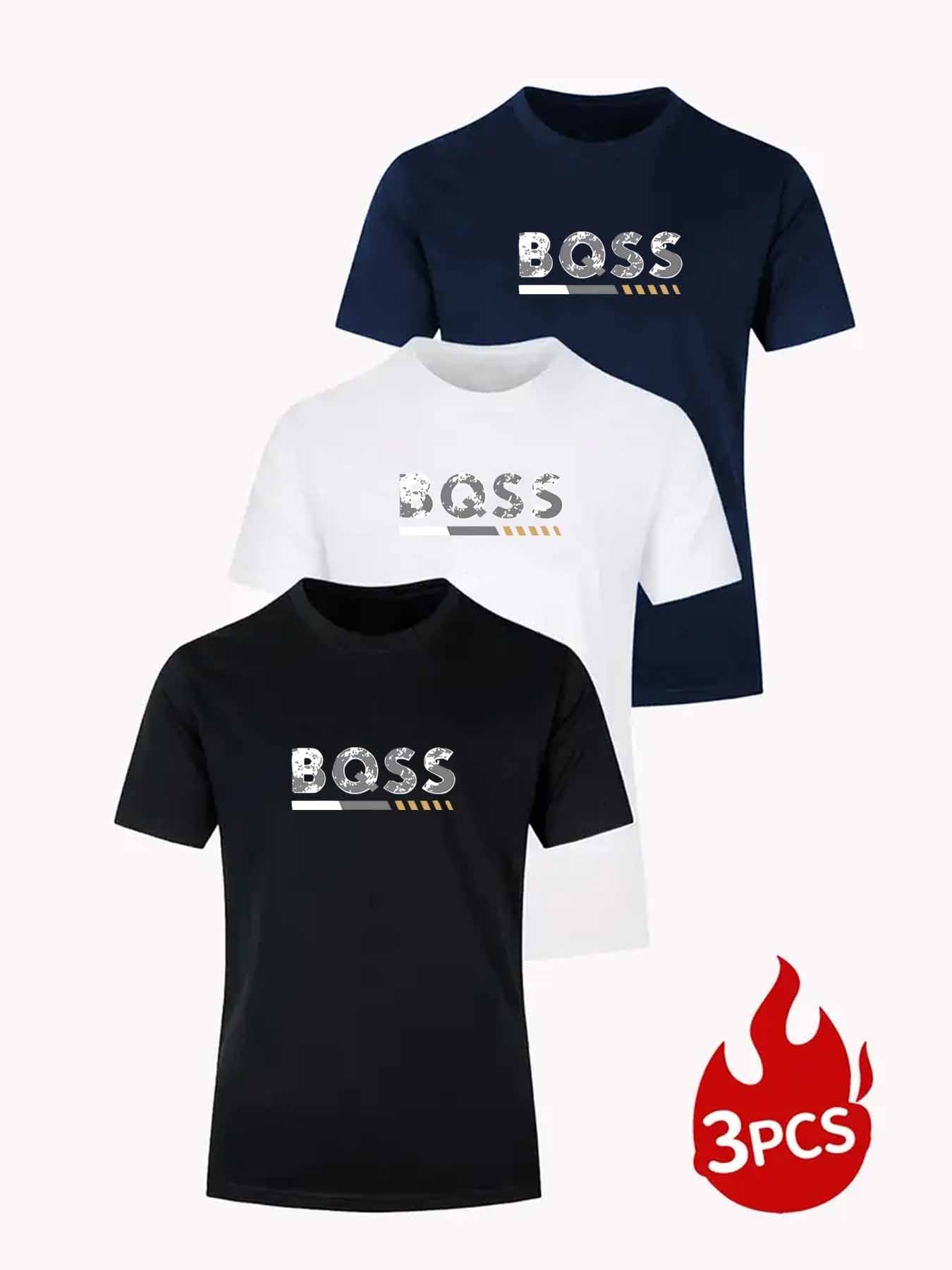 3er-Set sportliche Fashion-T-Shirts mit Buchstabenprint