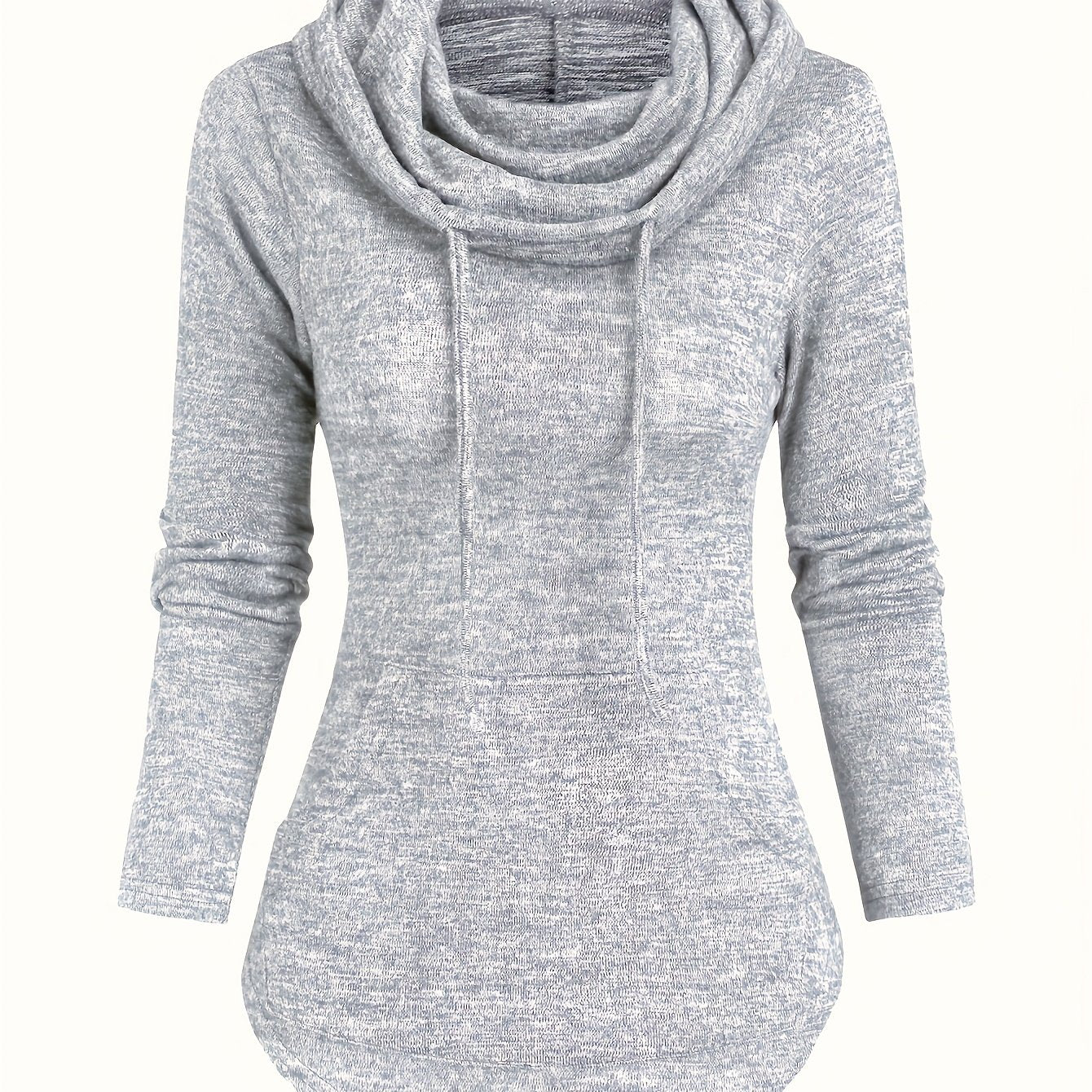 Übergröße - Lässiges Kapuzen-Sweatshirt für Frauen in Übergröße mit Wasserfallkragen