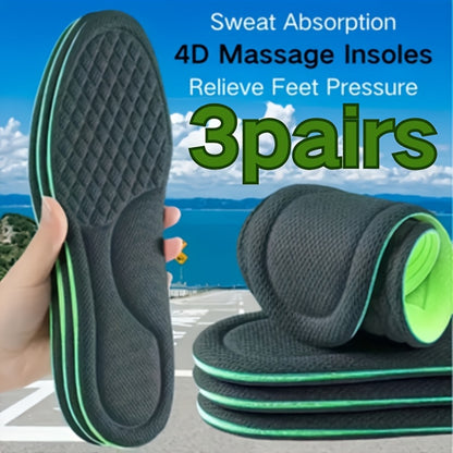 3 Paar Memory-Schaum-Einlegesohlen für flache und hohe Absätze, Laufschuhe , schweißabsorbierend , Fersenpolster, ergonomisches Schuhwerk