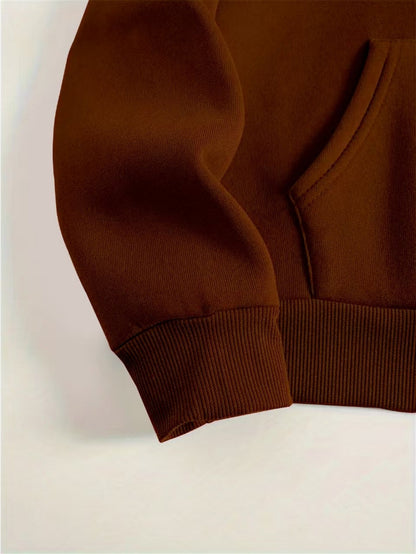 Große Größen, weiches, lässiges Langarmshirt mit Tasche, bequemes Damen-Casual-Outfit in großen Größen