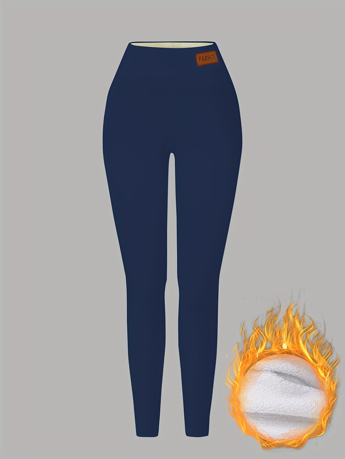 Damen Thermo-Leggings mit dickem Fleece-Futter und hohem Bund – Winterwärme, dehnbarer Skinny-Fit, einfarbig, lange Länge, perfekt für Freizeit- oder Outdoor-Aktivitäten