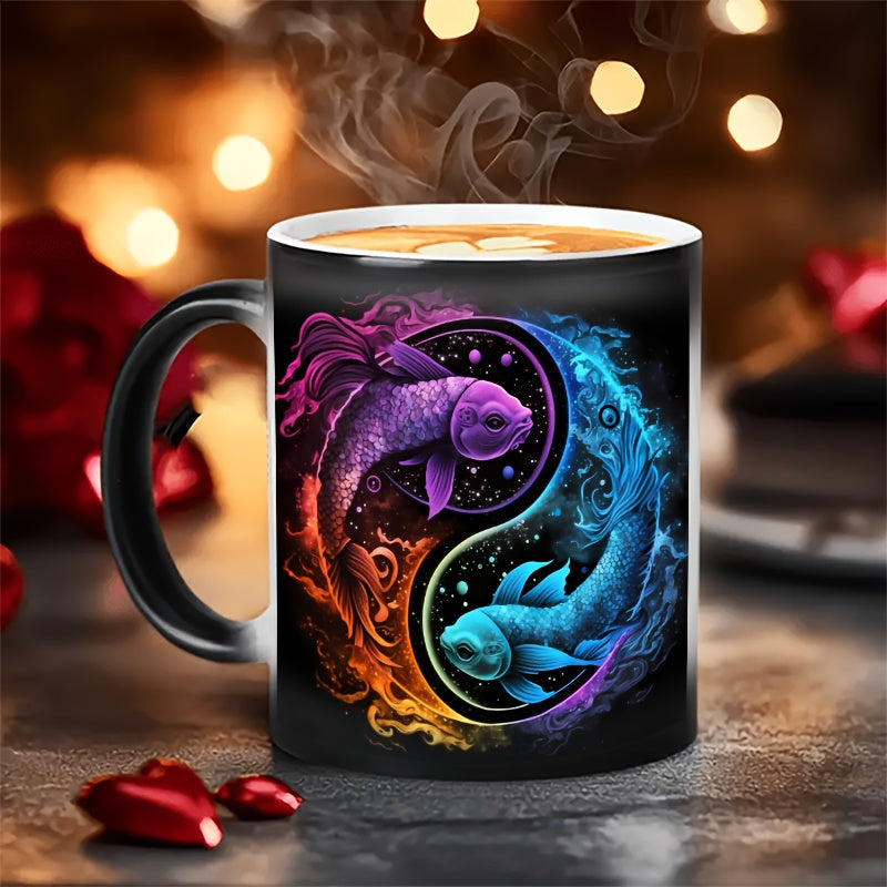 1 Stück 0,33Liter Zodiac Magic Farbwechsel-Becher - Lebhaftes Sternbild-Design, für heiße & kalte Getränke, perfekte Geschenkidee nur Handwäsche