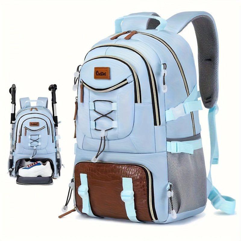 Großer Outdoor-Reiserucksack mit hoher Kapazität, mit Laptop-/Tablet-Fach, Schuhfach, verstellbaren Gurten - langlebiger Sport-Rucksack
