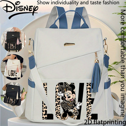 Autorisierter 1 Stück DISNEY Neue Minnie Mouse Modischer Leichter Anti-Diebstahl Rucksack, Damen-Duffelbag, mit Quasten, Verstellbarem Schultergurt