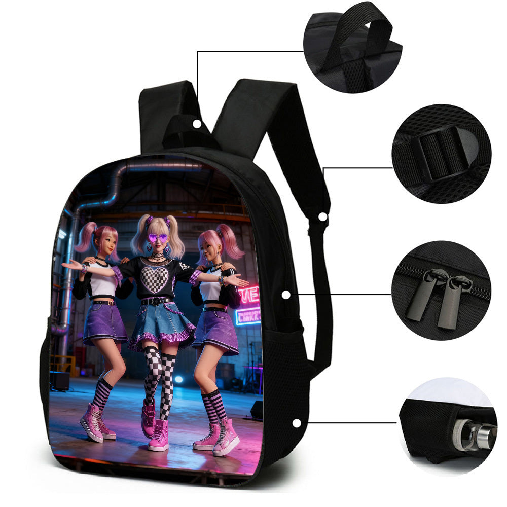 K-Pop Themen-Rucksack-Set mit Umhängetasche & Federmäppchen , koreanisches Popkultur-Design Sport, Reisen