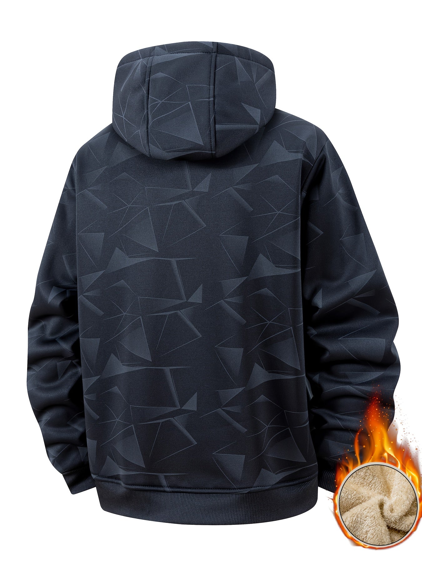 Herren Plus-Size Winterjacke – Dick gefütterter Mantel mit Kapuze und durchgehendem Reißverschluss, (verfügbar in Schwarz,Navy, Braun)