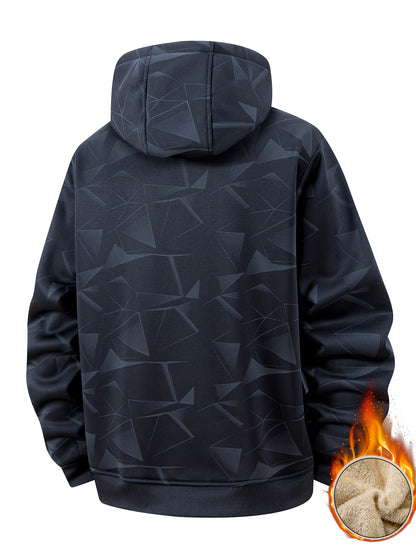 Herren Plus-Size Winterjacke – Dick gefütterter Mantel mit Kapuze und durchgehendem Reißverschluss, (verfügbar in Schwarz,Navy, Braun)