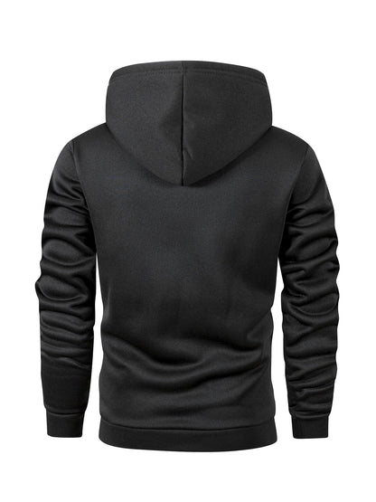 4er-Set Warmes Kapuzenpullover-Set, Herbst-Winter Freizeit Minimalistisches einfarbiges Langarm-Thermooberteil mit Kängurutasche und verstellbarer Kapuze mit Kordelzug