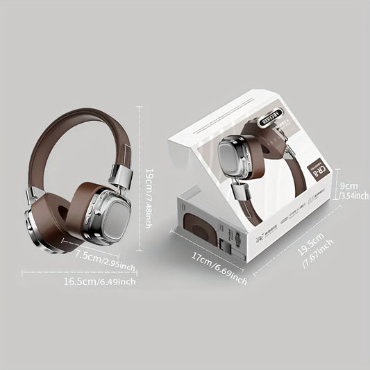 Kabelloses On-Ear Kopfhörer-Set im Retro Leder-Design