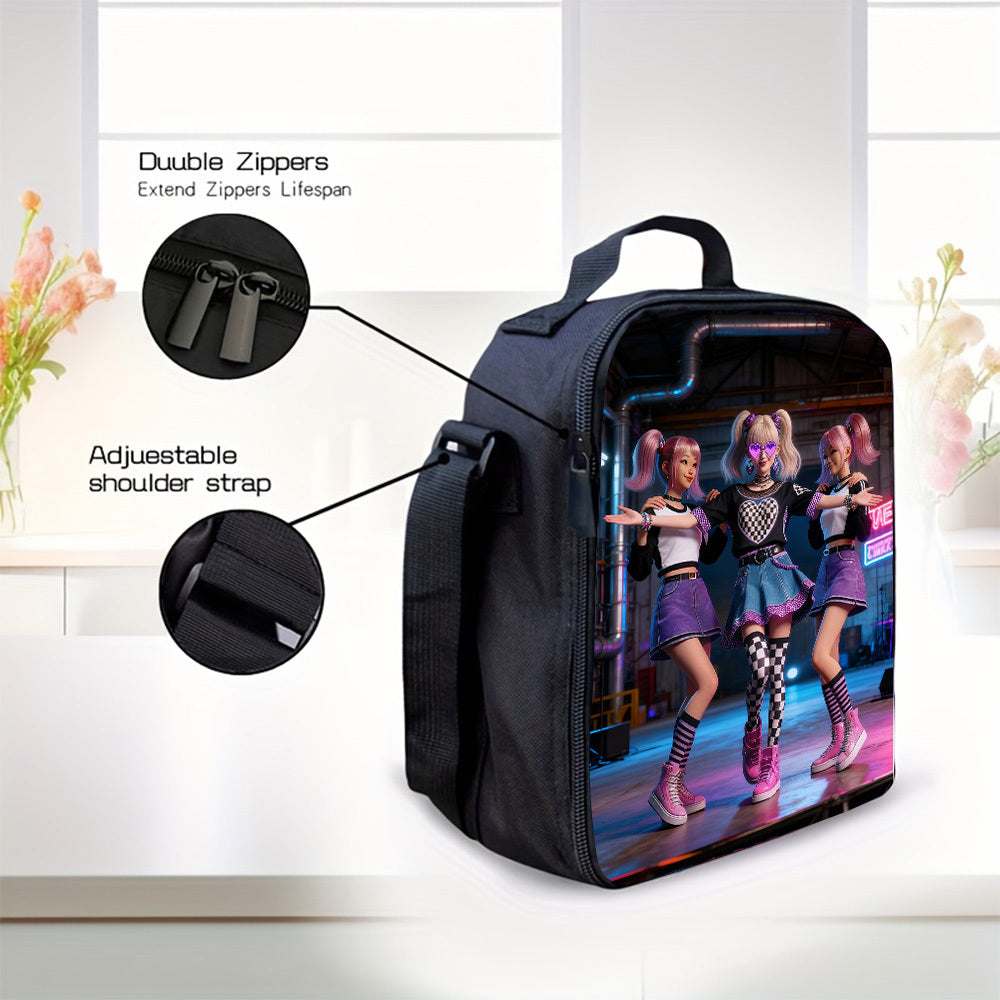 K-Pop Themen-Rucksack-Set mit Umhängetasche & Federmäppchen , koreanisches Popkultur-Design Sport, Reisen