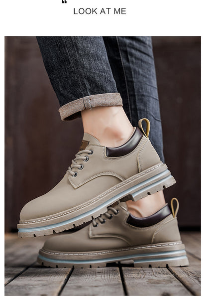 Herren Klassische Low-Top Oxfords - Schnürung mit Rundspitze, rutschfeste PVC-Sohle, leichtes Obermaterial & gepolsterte Innensohle für Business Casual, Outdoor, Fitnessstudio - Vielseitig für alle Jahreszeiten (Einfarbig)