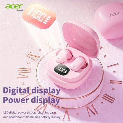 [Acer Offiziell Original] TWS Kabellose Ohrhörer mit Tiefbass-Stereo + Geräuschunterdrückung bei Anrufen, Ultra lange Akkulaufzeit, In-Ear-Design für Sport und Laufen, Mini und kompakt, HIFI-Sound, leichtes Touch-Bedienung