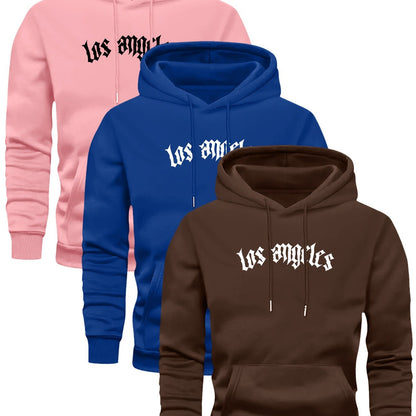 3er-Set Herren-Casual-Hoodies mit Fleece, stilvoll und vielseitig.