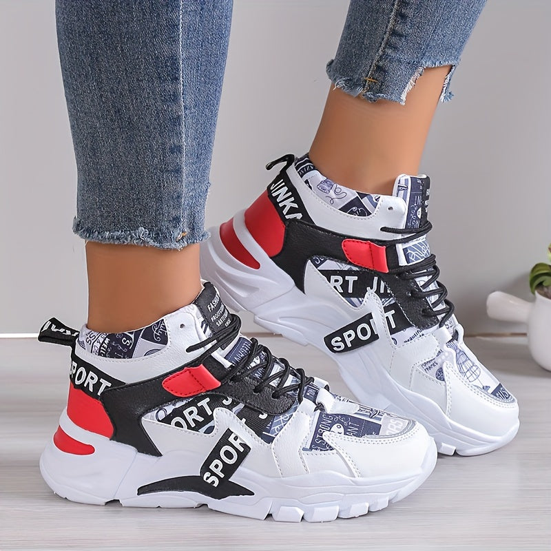[Sneakers] Farbverlauf Damen Laufschuhe | Leicht, für alle Jahreszeiten, zufälliger Druck, Obermaterial aus Stoff und synthetischem Kunstleder, - Marke Bolad