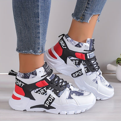[Sneakers] Farbverlauf Damen Laufschuhe | Leicht, für alle Jahreszeiten, zufälliger Druck, Obermaterial aus Stoff und synthetischem Kunstleder, - Marke Bolad