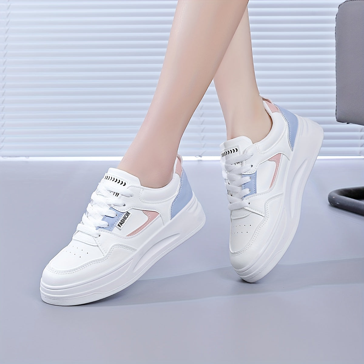 Leichte Sneaker für Damen, Low-Top Schnürplattform Freizeitschuhe, Damenmode Schuhe